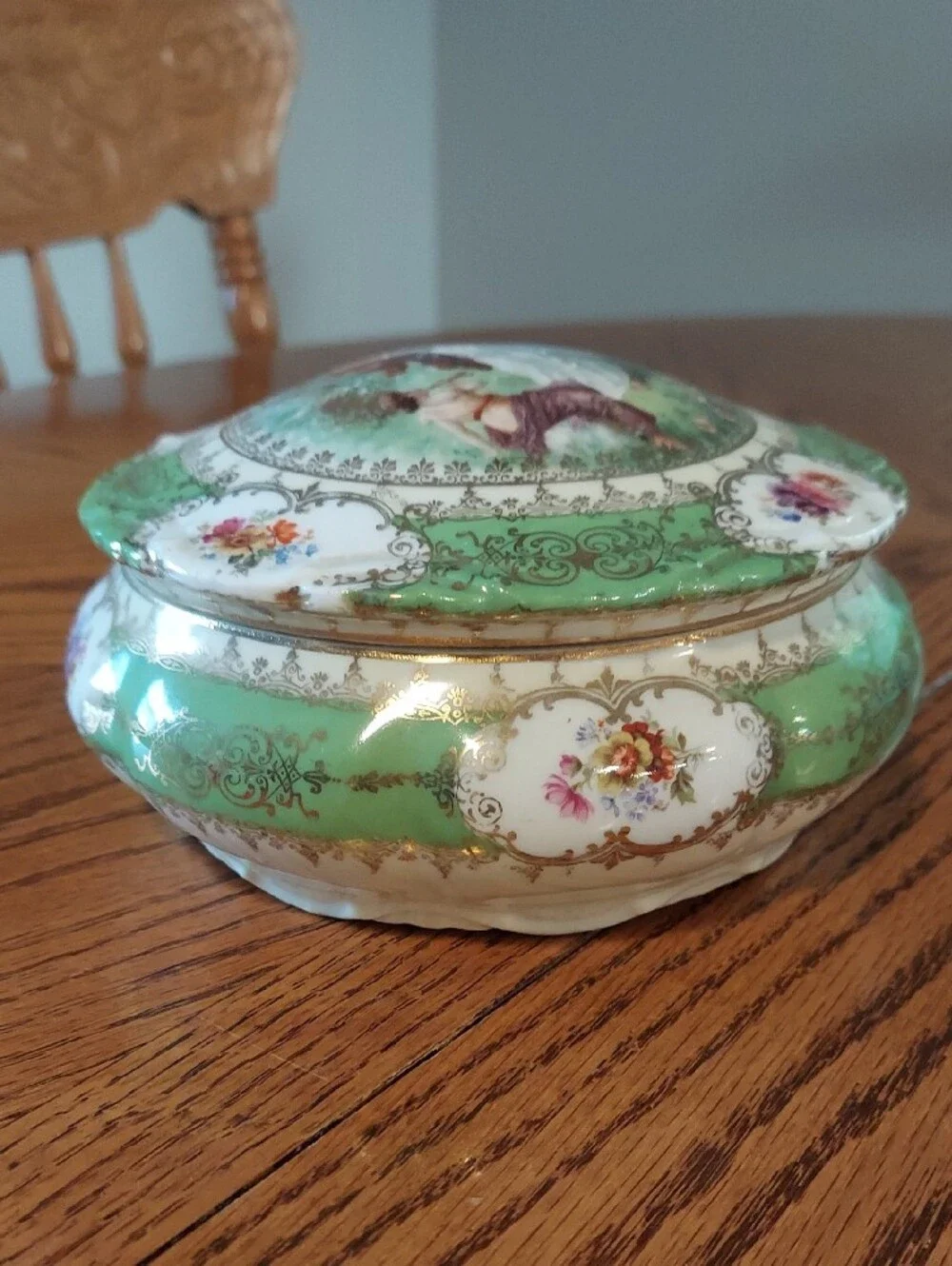 Antique Royal Vienna Hand Painted Porcelain Covered Box
